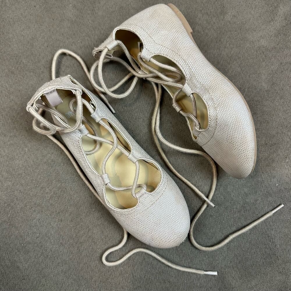 Gymboree Lace-Up Ballet Flats Shoes Girls Size 13 Elegant Formal Evening